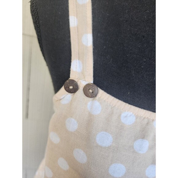 Asos Crop Polka Dot Tank Beige And White Wooden Buttons Size 4 Or Small - Picture 2 of 6
